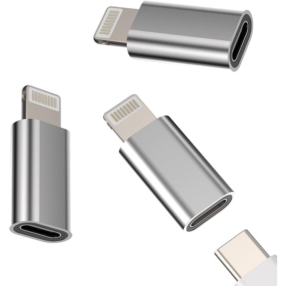 USB C Female to Lightning Male Adapter 3 Pack, Apple MFi Certified, Compatible with iPhone 14, 13, 12, 11, iPad Air, Mini, Pro, USB C to Lightning