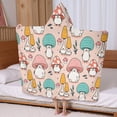 thumbnail image 5 of Pink Mushroom Cartoon Light Pattern Hooded Bath Towel，60"x35" for Ages 3 To 12 Kids, Quick Dry Lightweight Soft Microfiber Hood Beach Towel Cover Up for Kids, 5 of 7