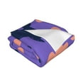 thumbnail image 3 of XMXT Throw Blanket, Purple Cartoon Flower Machine Washable Blankets for Sofa, 50 x 40 inches, 3 of 9