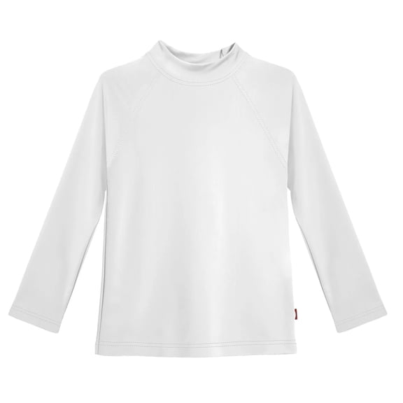 Girls Recycled Nylon UPF 50  Long Sleeve Rashguard | White