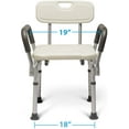 Medline Shower Chair Bath Seat with Back and Padded Armrests, Height