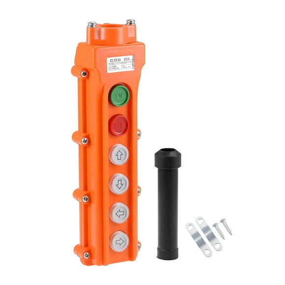 Unique Bargains Hoist Crane Pendant Control Station Push Button Switch 4 Ways+ON OFF 1pcs