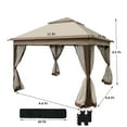 thumbnail image 5 of Only Choice 11 x 11 Ft 2-Tier Soft Top Pop up Gazebo Canopy with Removable Zipper Netting and 4 Sandbags,Khaki, 5 of 5