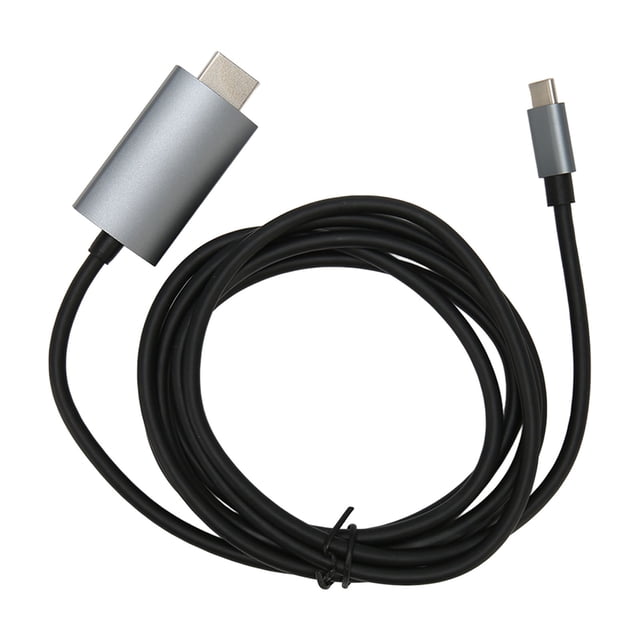 Cable de interfaz multimedia tipo C a HD compatible con 4K 30 Hz, Plug and Play, cable tipo C a HD para monitor de TV, color negro y gris.