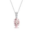 thumbnail image 1 of Collar JeenMata con Colgante de Turmalina Rosa de Corte Ovalado 1,25 Quilates para Mujer en Oro Blanco 18 K sobre Plata, 1 of 6