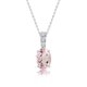 thumbnail image 1 of Collar JeenMata con Colgante de Turmalina Rosa de Corte Ovalado 1,25 Quilates para Mujer en Oro Blanco 18 K sobre Plata, 1 of 6