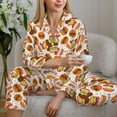 thumbnail image 6 of Lsque Burger Pattern Long Sleeve Pajama Set for Women - Soft 2-Piece Sleepwear and Loungewear Set with Pockets, Comfy Nightwear-X-Large, 6 of 7