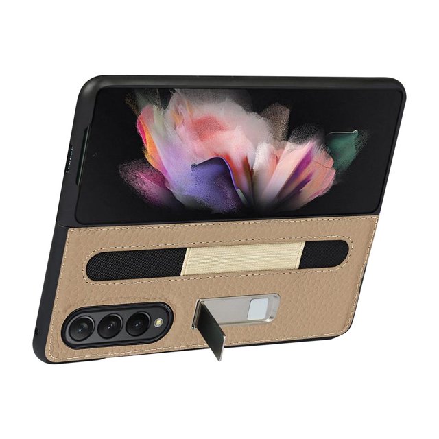 Sidaley Estuche para teléfono compatible con Z Fold 3 5G Estuche con portalápices Funda de cuero antideslizante a prueba de golpes para Electrónica No.2