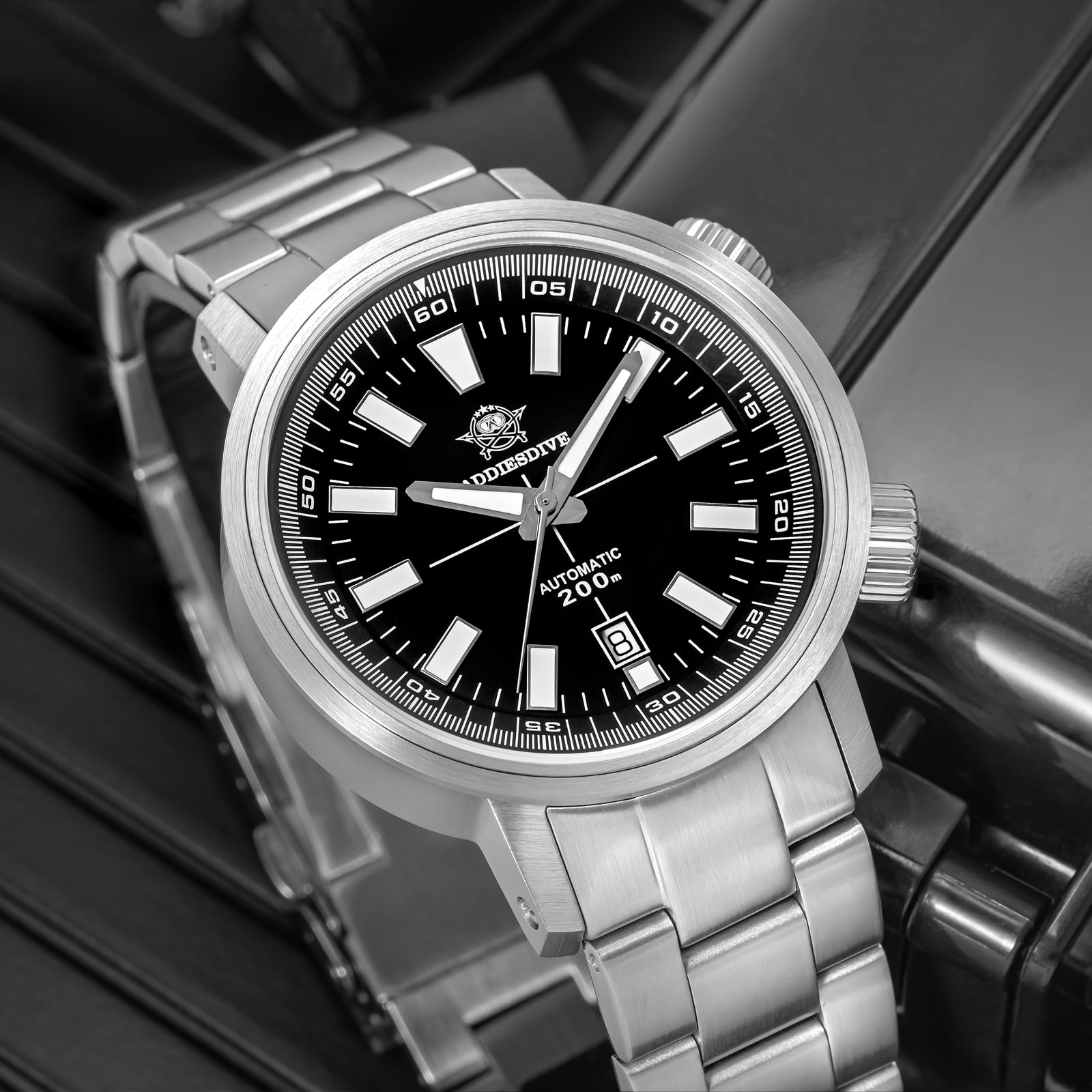 ADDIESDIVE Men's Automatic Watch Dive 200M Waterproof Sapphire Crystal Japanese Movement Stainless Steel Luminous Analog Mechanical Watches for Men