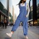 thumbnail image 2 of Mono de trabajo liso de moda para mujer con bolsillos: mono informal tipo leggings, poliéster, tallas S-XXL, cintura elástica, perfecto para el verano y las actividades al aire libre., 2 of 5