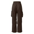 thumbnail image 5 of Caqnni Mens Cargo Pants Mens Nylon Parachute Pants 80S Vintage Wide Leg High Waist Joggers Casual Fashion Work Pants for Men (XL,Z01-Brown), 5 of 8
