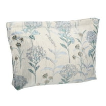 Unique Bargains Flower Pattern Cosmetic Bag Zipper Floral Makeup Bag Women's Canvas Makeup Bag Light Blue