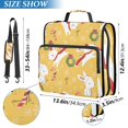 thumbnail image 3 of Haosy 3 Ring Zipper Binder with Shoulder Strap Waterproof Trapper Keeper 2 Inch D-Ring 500 Sheets Capacity, Rabbbit Wreath Bows Christmas, 3 of 8
