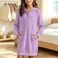 thumbnail image 4 of BXJX Girls Sweatshirt Dress 7-8, Spring Fall Hooded Pullover Long Sleeve Sweatshirt with Pockets Purple, 4 of 6
