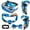 Aurora Blue, variant on Baoyemes Silicone Cover Set for Oculus/Meta Quest 2, VR Accessories for Meta Quest 3S, Protective Cover Set Includes Controller Grip Cover, Face Cover, VR Shell Cover (Blue Ripple)