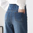 thumbnail image 4 of QNANSPI Women Maternity Jeans,Wide Leg Maternity Pants,Maternity Denim Pants Women High Waist Over The Belly Support Straight Leg Jeans, 4 of 4