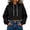 Black, variant on Staron Women's Hoodie Crop Tops Casual Oversized Long Sleeve Crewneck Pullover Sweatshirt Solid Comfy Fall Winter Spring Fashion Hooded Tops Black XXL