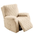 thumbnail image 2 of CJC Stretch Recliner Couch Covers, 4-Piece Recliner Chair Covers Furniture Protector with Elastic Side Pockets for Armchairs (Beige), 2 of 8