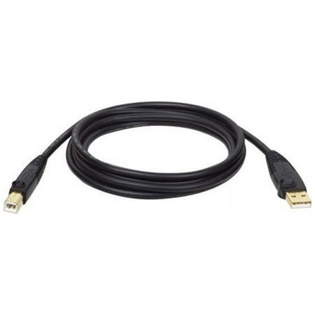 UPC: 0037332100023 | Tripp Lite U022-010 Black USB 2.0 Gold Plated A to B Device Cable – 10 ft.
