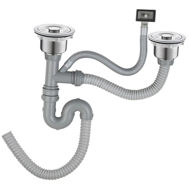 Tubo de desagüe del fregadero de la cocina Tubo de desagüe Tubo Colador del fregadero Tubo de desagüe flexible Fregadero Doble ranura