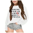 thumbnail image 1 of JAKANYQ Enfant en Bas Âge Manches Longues Cœur Amour Imprimé Col Rond Sweat à Capuche Pull Blanc 5-6 Ans, 1 of 4