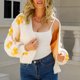 thumbnail image 5 of Puntoco moda mujer Casual cuello pico manga larga otoño suéter cárdigan blusa botón Pullver tops Puntoco Puntoco-5952, 5 of 9