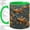 Green, variant on Koi Fish Lotus Pond Accent Mug, 11oz Ceramic Coffee Cup for Fish Fans