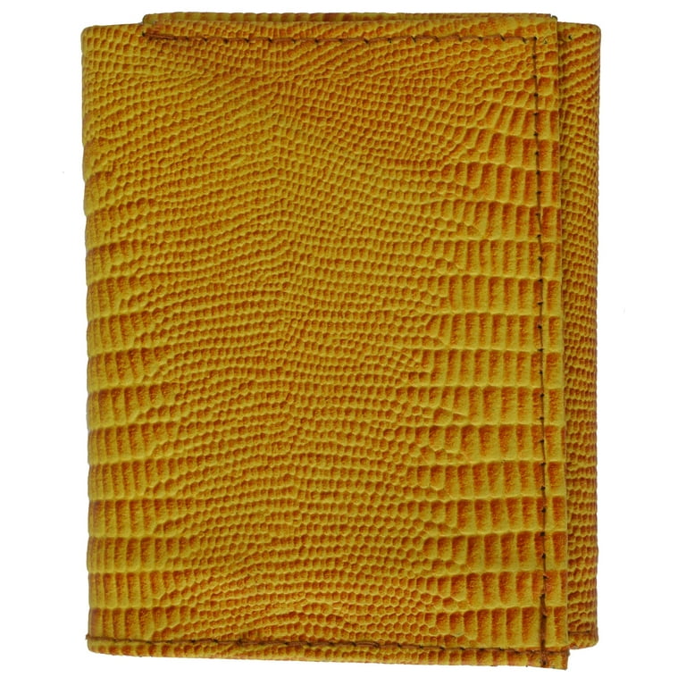 Classic Bifold Leather Wallet (Premium, Full Grain Leather), Dark Brown (Croc Print)