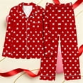 thumbnail image 5 of AUNVITO Women's Valentine Pajama Set Long Sleeve Notched Collar with Pockets and Print Casual Comfortable Loungewear, 5 of 7