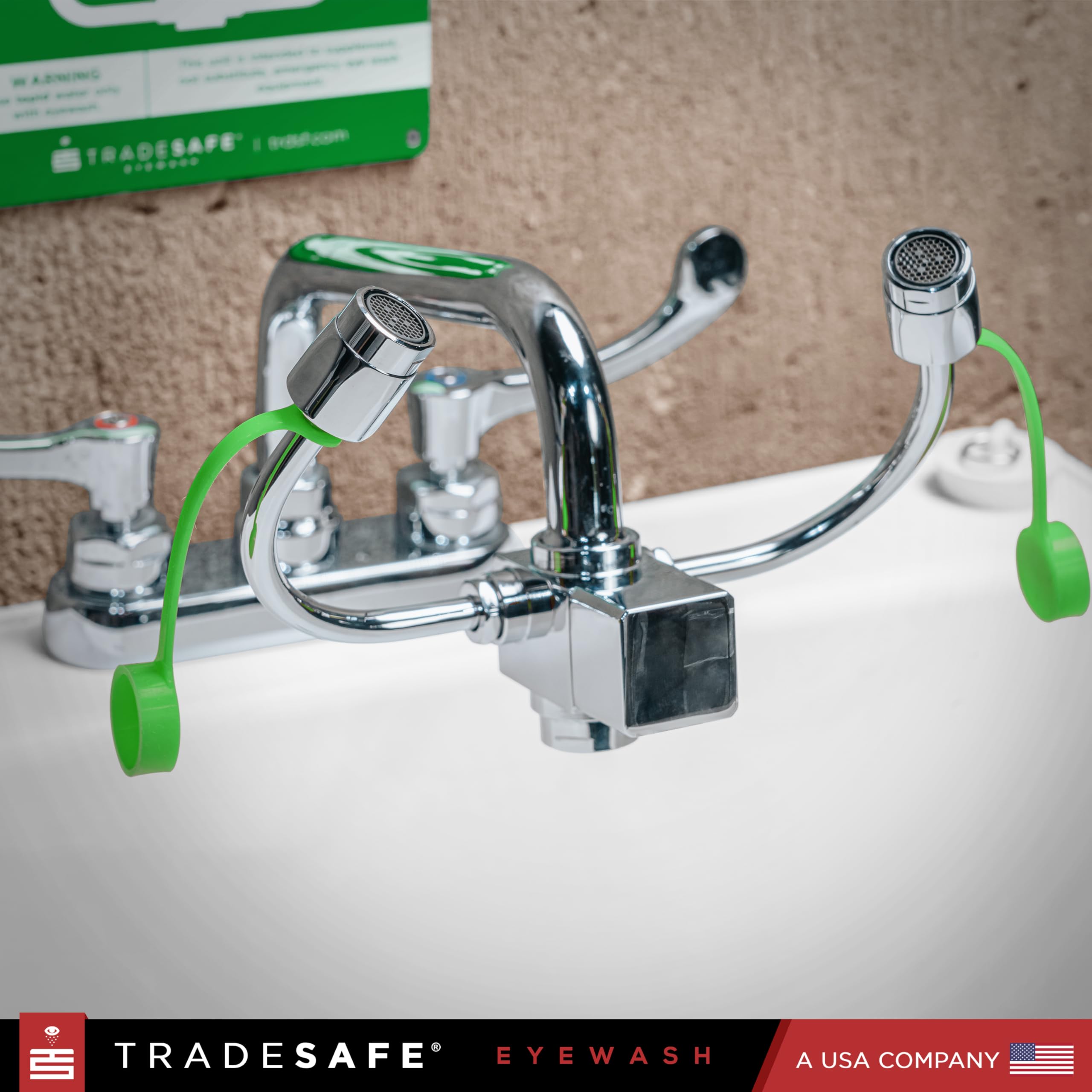 TRADESAFE Faucet Mount Eye Wash Station, Emergency Eye Wash Station OSHA Approved, ANSI Compliant