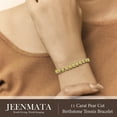 thumbnail image 5 of JeenMata 11 TCW November Citrine - Pear Cut Birthstone Tennis Bracelet for Women in Eternity Design - White Gold Plating, Female, Adult, 5 of 9
