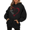 thumbnail image 1 of WEAIXIMIUNG Sweatshirts pour Femmes avec Poches Manches Longues Col Rond Poche Imprimé Cœur Saint-Valentin, 1 of 3