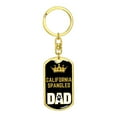 thumbnail image 4 of Cat Key Ring California Spangled Cat Dad King Keychain Stainless Steel or 18k Gold, 4 of 8