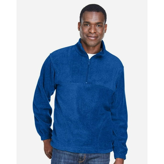 Harriton M980 Men's Quarter-Zip Fleece Pullover-True Royal-M