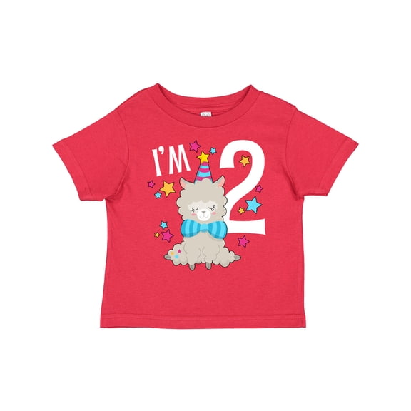 Inktastic I'm Two- Cute Llama Second Birthday Boys or Girls Toddler T-Shirt