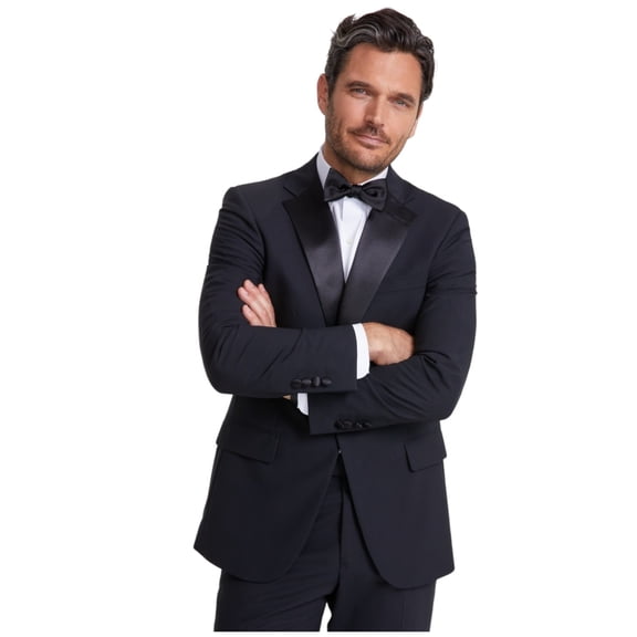 Brooks Brothers Mens Classic fit Tuxedo Jacket Blazer 46 L Black Solid Stretch