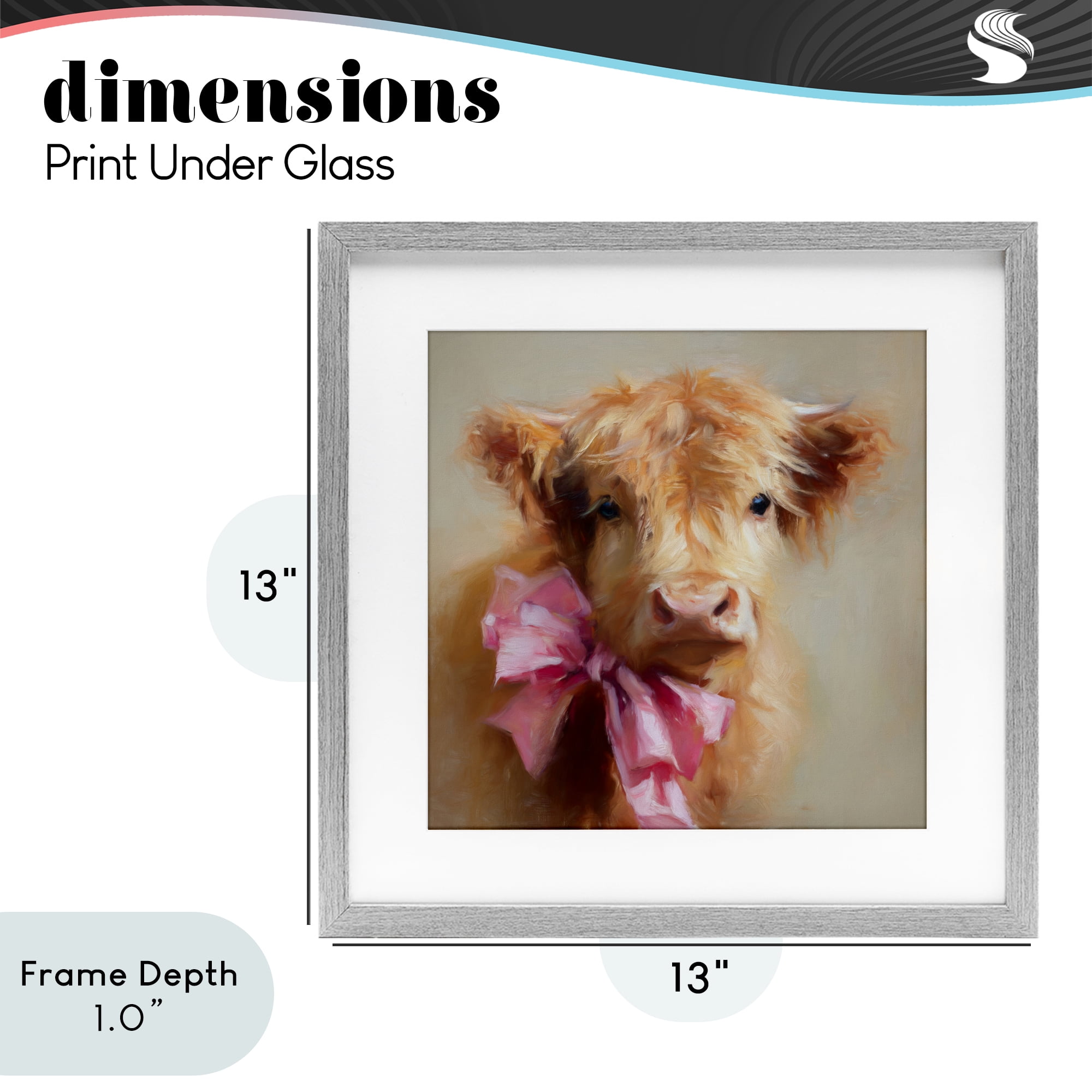 Stupell Industries Little Highland Sweetheart Gray Framed Print Under Glass, design by Tina LeCour