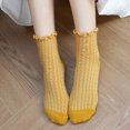 thumbnail image 4 of TINZ Ladies' Cute Ruffled Frilled Striped Color Blocked Knitted Support Stockings for Women Compression Romper with Choker Large Fishnets Woman Stockings Girls Thigh High Plain Top Stockings, 4 of 5