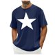thumbnail image 5 of Top de Manga Corta, Hombre Casual Impreso Cuello de la Tripulación Camiseta, Manga Corta Blusa de Verano Poliéster, 5 of 9