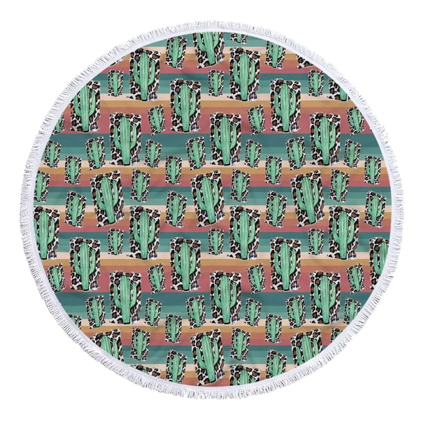 Fiudx Toalla de Playa Redonda de Microfibra, Tela Suave y Superligera, Secado Rápido, Resistente a La Arena, Multiusos, Ideal para Viajes y Piscinas, Manta Colorida de 152 Cm.