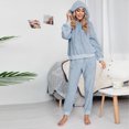 thumbnail image 6 of Womens Fuzzy Sherpa Fleece Pajamas Set Long Sleeve Hoodies Pajama Pants Cozy 2 Piece Outfits Loungewear Sleepwear Womens Clothes, 6 of 6