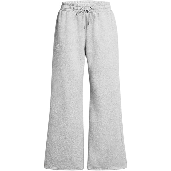 Under Armour Icon Fleece Wide-Leg Pants for Ladies - Mod Gray Light Heather/White - L