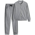 thumbnail image 5 of Sweatsuits for Women Set 2 Piece Plaid Patchwork Long Sleeve Zip up Jacket and Jogger Pants Sets Casual Sportswear (Small, Gray), 5 of 6
