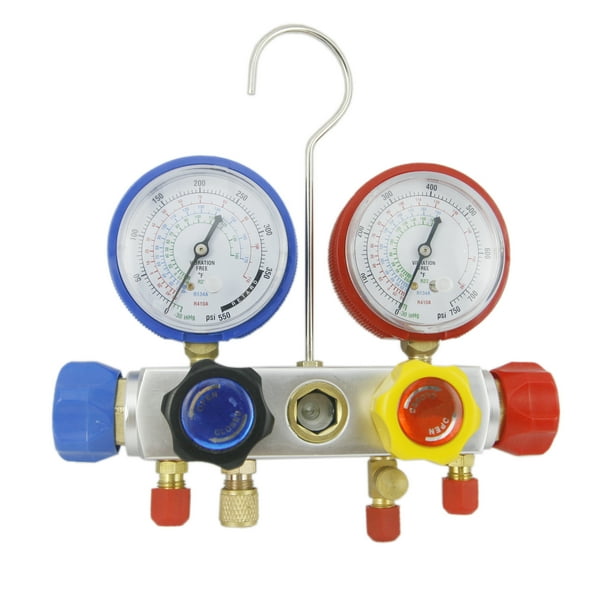 AC Manifold Gauge Set 4 Way R410a R22 R134a Quick Coupler 60" Hose ACME