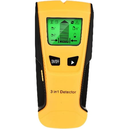 

ZUMUSEN Wall Scanner 3 in 1 Metal Detector Find Metal Dowels AC Voltage Fire Wire Detector Wall Scanner Electric Box Detector Wall Detector - Yellow 15*7*3cm