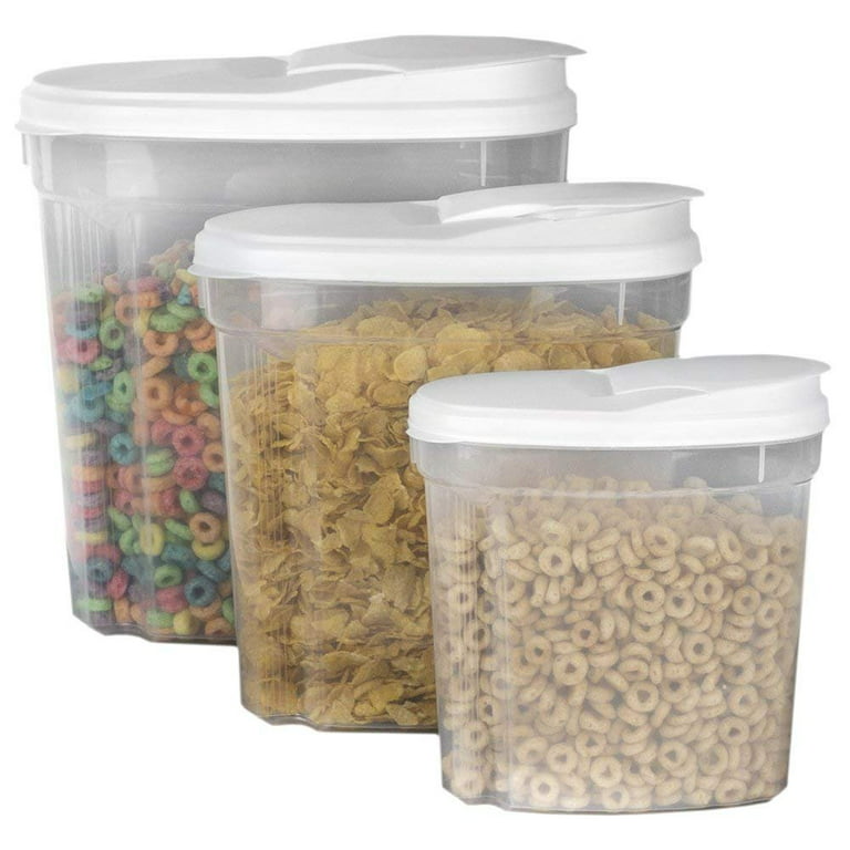 3 Piece Plastic Cereal Dispenser Dry Food Storage Container Set, Blue, 3 PC  - Gerbes Super Markets