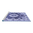 thumbnail image 2 of Ahgly Company Machine Washable Indoor Round Abstract Blue Modern Area Rugs, 8' Round, 2 of 4