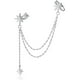 thumbnail image 1 of Pendientes de cadena de puño de estrella de moda para mujeres adolescentes Pendientes de estrella de arrastre Pendientes de envoltura, Metal, Zirconia cúbica JAMW Sencillez, 1 of 5
