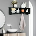 thumbnail image 2 of Costway Hanging Entryway Shelf Coat Hook Rack Wall Mounted Storage Cabinets W/5 Dual Hooks Black, 2 of 11