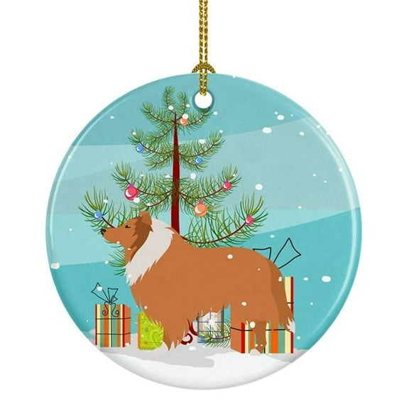 Carolines Treasures BB2934CO1 Collie Dog Merry Christmas Tree Ceramic Ornament